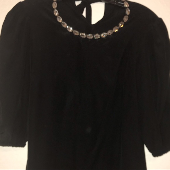 Couture Dolce & Gabbana Blk Rhinestone Neck Blouse - Picture 2 of 8